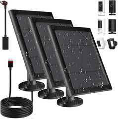 Solar Panel for Ring Camera Dustproof Waterproof 5W Solar Panel with 10FT/3M
