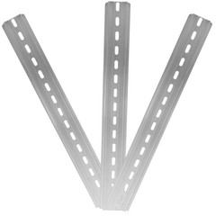 3Pcs Durable Stainless Steel Din Rail for Industry Silver Slotted Metal