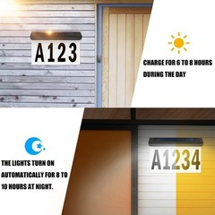 Wireless Sun Activated House Number Light Weatherproof ABS PC Material IP44
