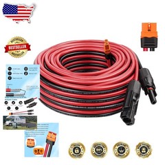 Solar Panel to XT60i Cable 40ft 10AWG High-Power Extension