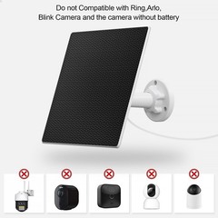 Outdoor Security Camera Solar Panel Charger, 5W, USB C/Micro USB, Waterproof