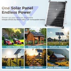 Solar Panel Kit 30W 12V, Solar Battery Trickle Charger Maintainer, Waterproof…