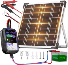 20W 12V Solar Panel Battery Charger Trickle Maintainer Kit | Smart MPPT Controll