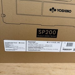 3x Yoshino Technology 200W Portable Monocrystalline Solar Panels SP200