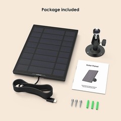 ieGeek Solar Panel for Outdoor Security Camera, Universal USB Port, Weatherproof