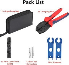 Ergonomic 51 PCS Solar Crimper Tool Kit – Includes 12 Connectors & Spanners
