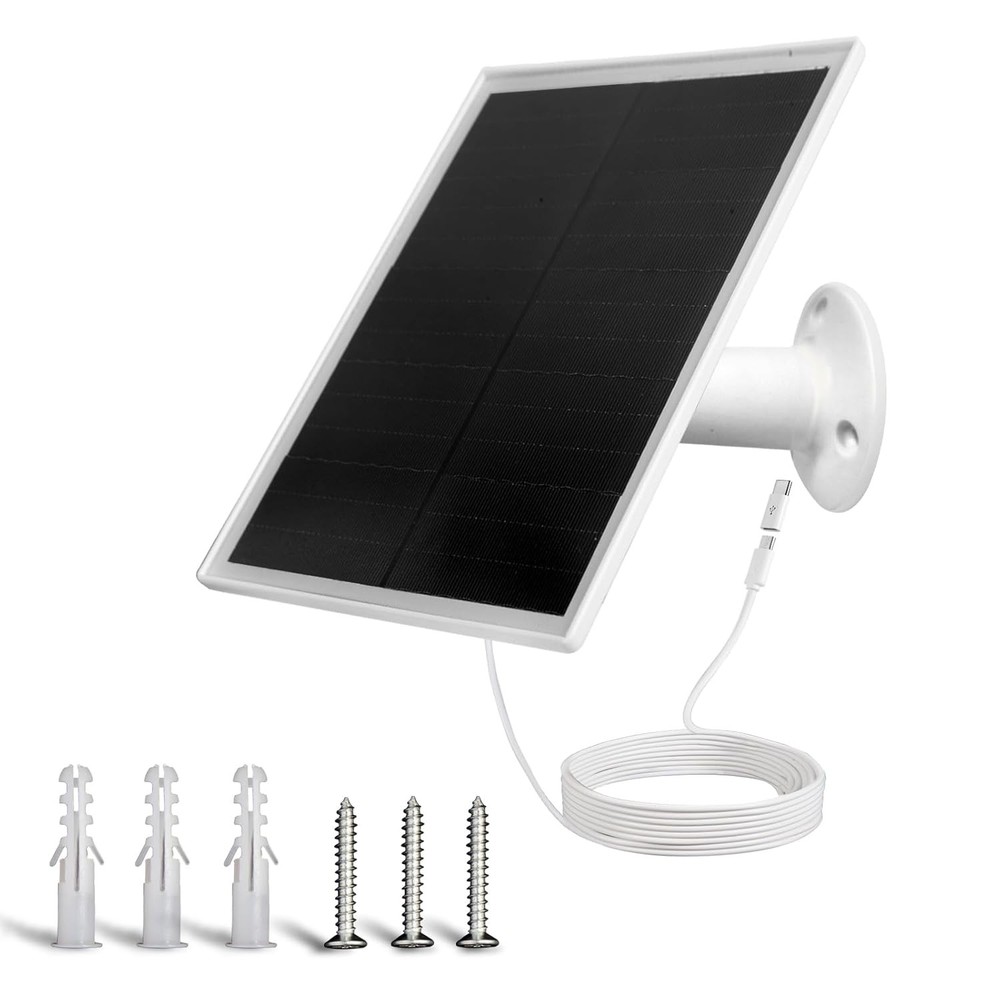 6W Solar Panel Charger, Solar Panel with Micro USB & USB-C Port for DC 5V Outdoo