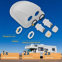 2 Pack IP68 Waterproof Solar Cable Entry Gland – Weather Resistant Dual Housing