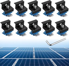 10pcs Solar Panel End Clamp for Standard Unistrut, Aluminum 30mm/35mm Solar P…