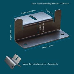 Solar Panel Mounting Brackets Z Bracket, with Nuts and Bolts,Suitable for 50W to