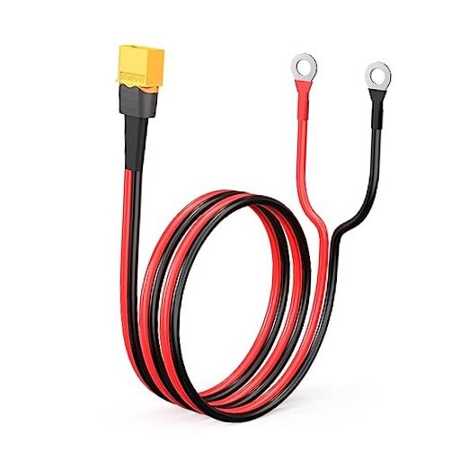XT60 to O Ring Terminal Cable Connector Cable 2FT 10AWG XT60 Male to O Ring