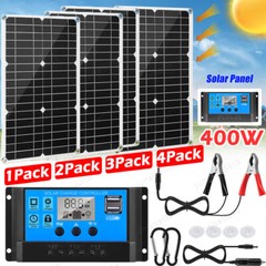 400 Watts Solar Panel Kit 100A 12V Battery Charger w/Controller Caravan Boat LOT
