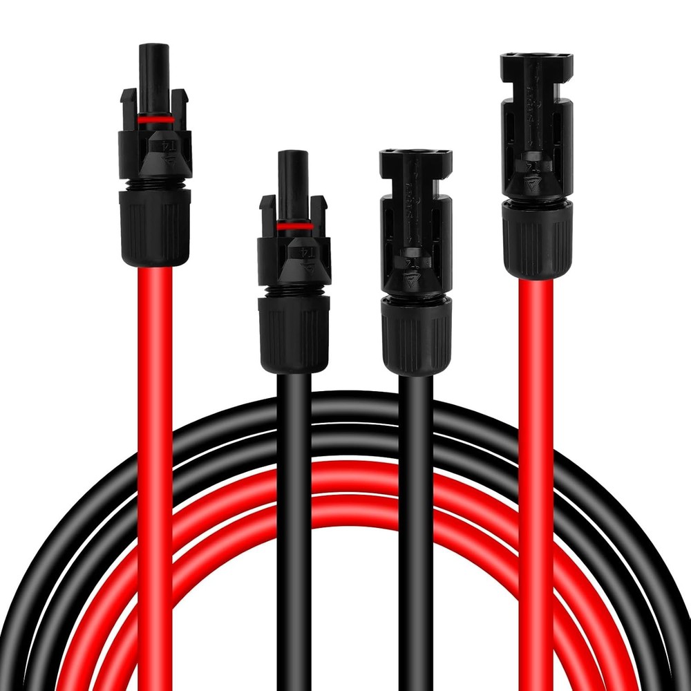 Solar Panel Cable 100FT 10AWG Red Black 2 Pack Storage