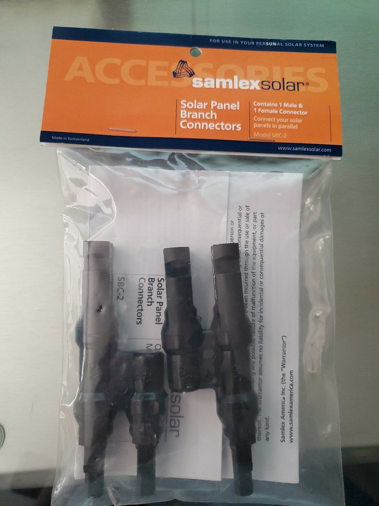 SAMLEX SBC-2 SOLAR PANEL BRANCH CONNECTORS 30 Amp IP67 Rated
