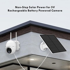 5W Waterproof Solar Panel Charger for Outdoor Security Cameras, 360° Adjustable
