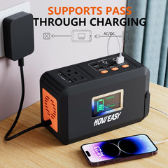 Portable Power Station,120W(240W Peak) Solar Generator,88Wh Lithium Battery Powe