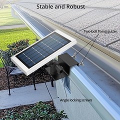 Anbte 2PCS Adjustable Gutter Mount for Ring Solar Panels & Security Black