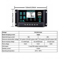 1600W Solar Panel Kit – 2 x800W + 100A Controller + Extension Cord Multi-Scene