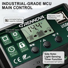GRENNOVA 10A/30A/60A MPPT Solar Charge Controller—12V/24V auto,supports DC input