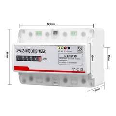 Rail Mounted Digital Three Phase Four Wire Energy Meter 100A 380V Measurement