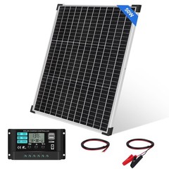 50W Solar Panel Kit with 12V/24V 10A PWM Charge Controller High Efficiency Mo…