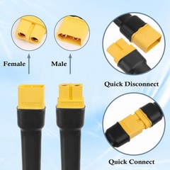 XT60 Extension Cable 10AWG 20FT Male to Female Connector for Solar Power & RC Ba