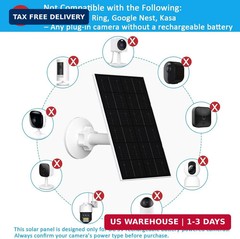 Zivif USB Solar Panel for Security Camera, 4W Solar Charger for Rechargeable Bat
