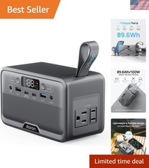 Ultra-Quiet 100W LiFePO4 Power Station – 7 Ports & Fast Charging for Outdoors