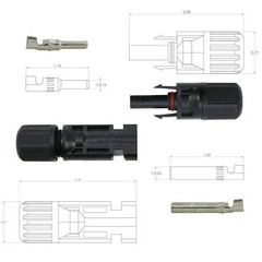 Solar Panel Cable Connector Set Waterproof Male Female M/F Wire 10-14AWG US