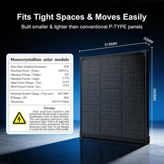 50W Solar Panel Controller 12V Mono Off-Grid Battery Power RV Home Boat Camping