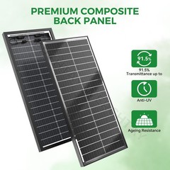 100 Watt Solar Panel Bifacial 12V Home PV Power Off-Grid RV Camper System Carava