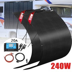 240W Flexible Solar Panel Mono 12V Portable Power Camping RV Battery Charge Kit