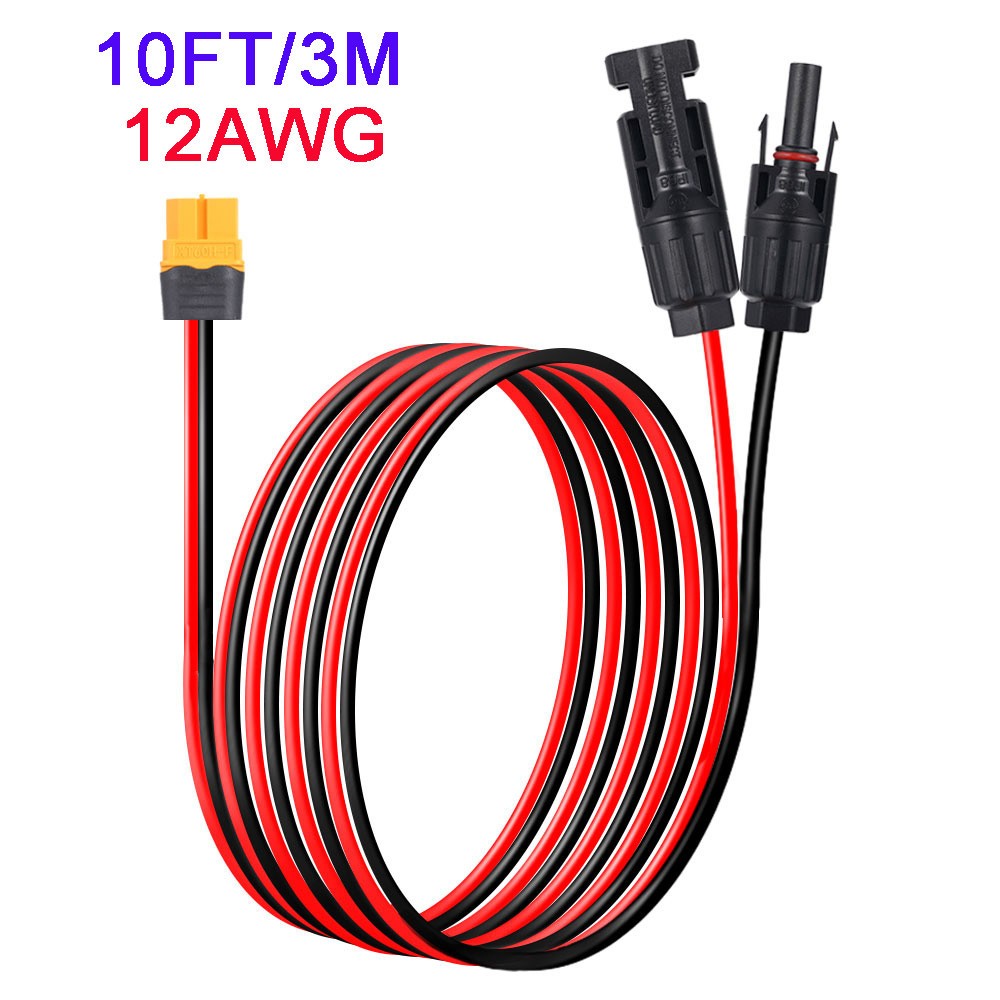 10ft/3m XT60 Connector to Solar Panel Extension Cable For Portable Power Station