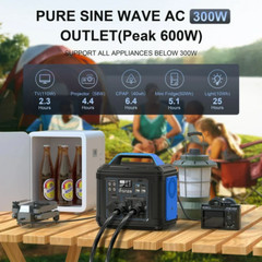 iFanze Portable Power Station 300W, 296Wh 80000mAh Lithium Battery Power Solar G