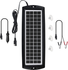 Car Battery Trickle Charger & Maintainer 5W Solar Panel Power 12V Charger Kit Po
