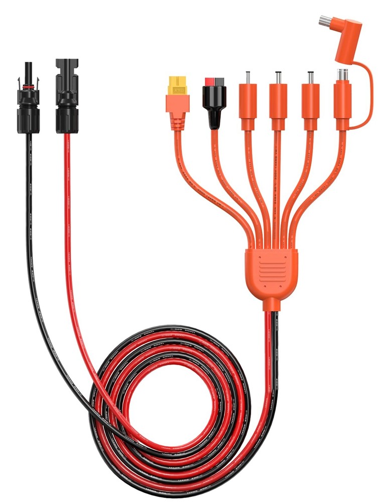 Tonton 7 in 1 Solar Panel Connector Kit Universal M C 4 Cable to DC 8mm XT60