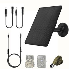 6W Solar Panel for Trail Cameras, 6V/9V/12V Solar Battery Charger Kit Built-in 6