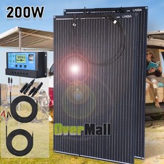200W Flexible Solar Panel 18V Mono Battery w/ Controller RV Boat Camper Van Shed
