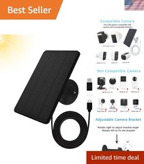 High Efficiency Solar Panel for Outdoor Security Cameras – 10ft Cable Included