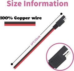 Compact 1-Foot SAE Quick Disconnect Extension Cable, Ideal for RVs & Generators