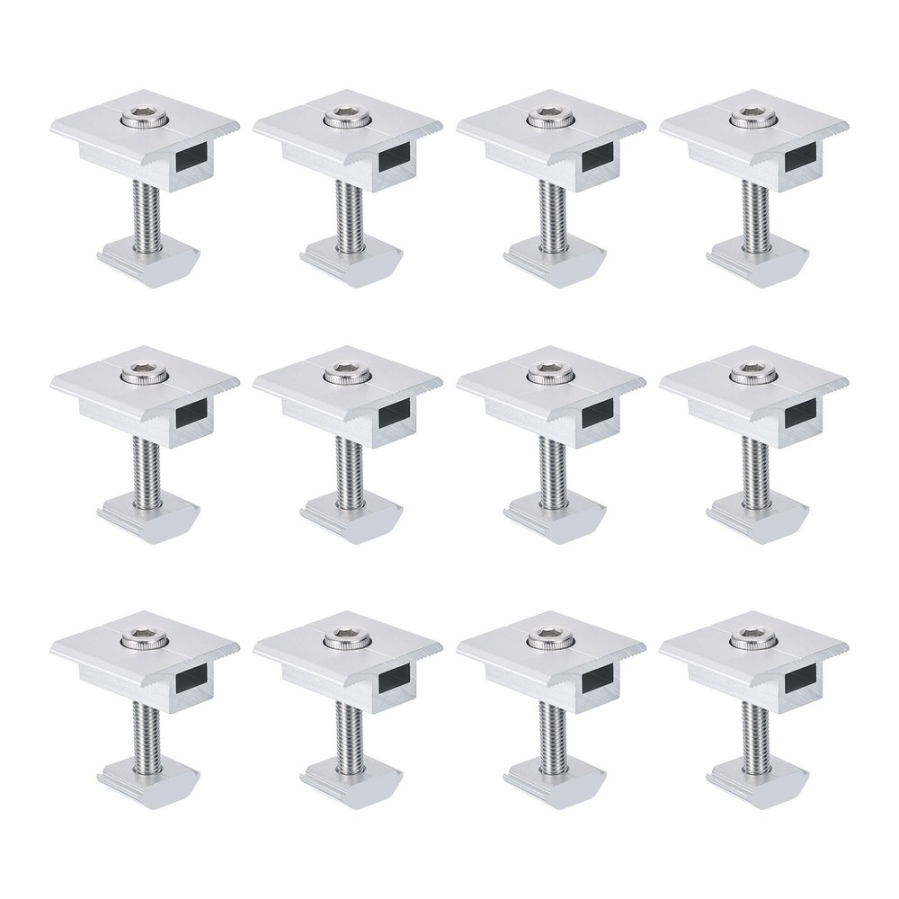 12 Pcs Solar Panel Middle Clamps 30mm Aluminium Solar Panel Mount Mid Clip