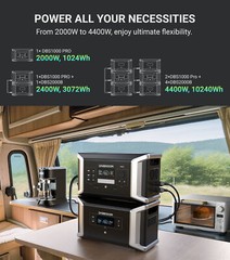 3072W Portable Power Station LiFePO4+2000B+210W Solar Panel Dabbsson DBS1000 Pro