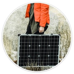 Portable Patriot Power Generator 1500 + 2 Portable Solar Panels 120V-12V-USB Out