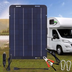 12V Solar Panel Battery Maintainer Waterproof Car Rv Charger Tender Trickle 30W