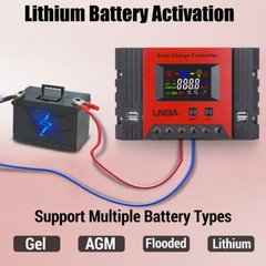 100A Controlador de carga solar 12V/24V/48V Pantalla LCD Regulador de panel USB