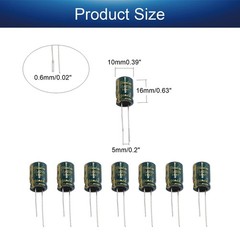 Fielect 10Pcs Aluminum Radial Electrolytic Capacitor Low ESR Green 22uF 250V …