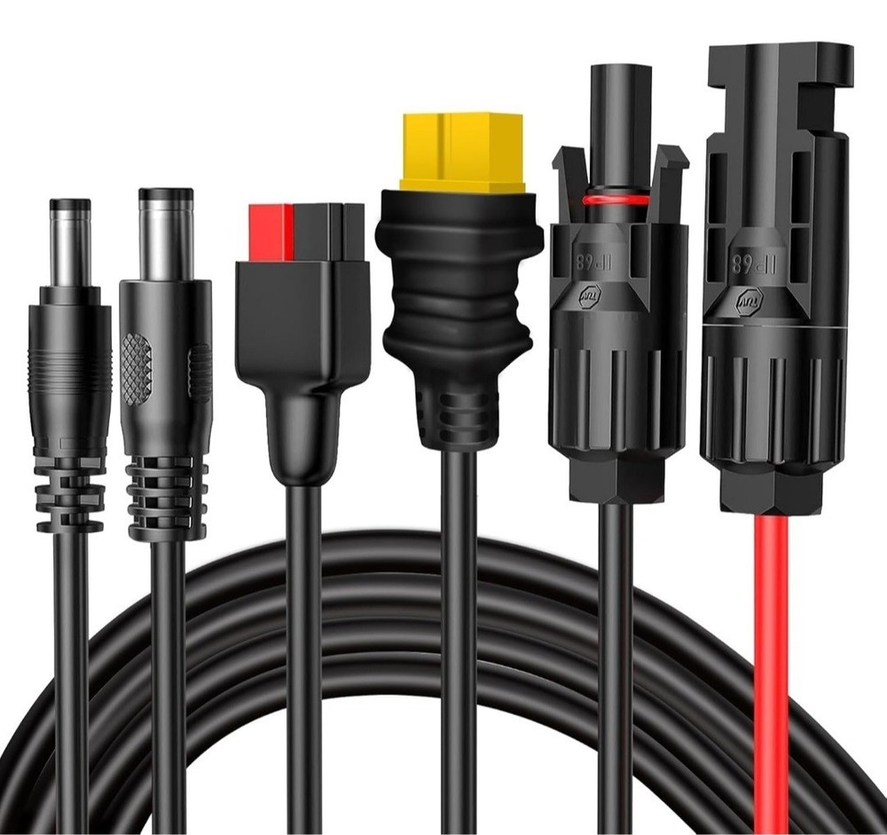 4IN1 Solar Connector Splitter Cable 45A Connector XT60 DC 8mm 5.5mm Adapter