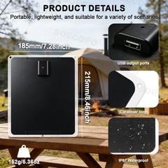 20W Flexible Mono Solar Panel USB Charger Phone Camping 3-in-1 Cable Included