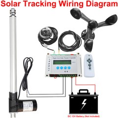 1KW Single Axis Solar Tracker Kit-12V Linear Actuator &LCD Controller &IR Remote