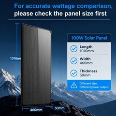 AeternaSol 200W (100W*2) Solar Panel Mono N-Type 18V PV Battery RV Home Off Grid